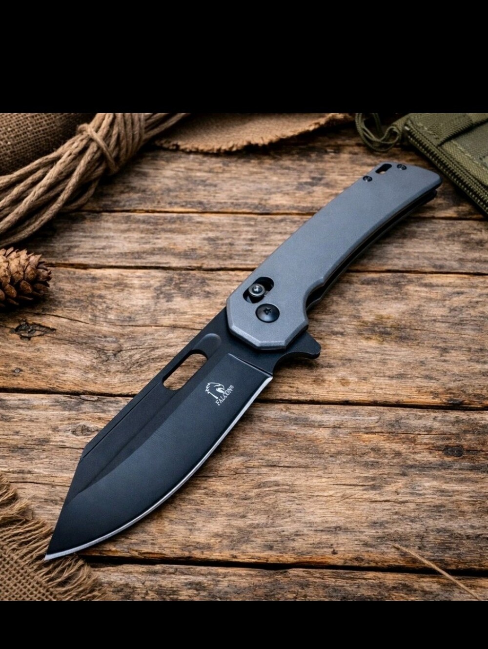 FALCON 8.25" DROP POINT Blade Folding Tactical Spring Assisted EDC